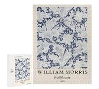 Puzzle Per Adulti 500 PCS Puzzle William Morris Wallflower Floral Blue Puzzle Giochi Divertenti Ma Divertenti E Umoristici Regali Unici Per Compleanno E Natale 500 PCS