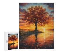 Puzzle Per Adulti 500 PCS Tree by Sunset at Autumn Puzzle Per Adolescenti Giochi Per Famiglie Difficile Difficile Per È Ideale Come Regalo 500 PCS