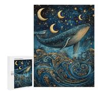 Puzzle Per Adulti 500 PCS Whale Dreams in Starry Night-1 Puzzle Per Adulti Puzzle Difficile Sfida Difficile E Sfida Rompicapo Giochi Per Famiglie 500 PCS