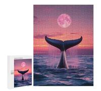 Puzzle Per Adulti 500 PCS Whale Tail Under Moonlight Puzzle Per Adolescenti Migliora La Memoria Difficile Da Completare Gioco Divertente Per Tutta La Famiglia 500 PCS