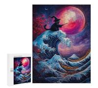 Puzzle Per Adulti 500 PCS Wizard Cat And The Great Wave Puzzle Per Adulti Gioco Rompicapo Regali Per Donne Regali Per Amici E Familiari 500 PCS