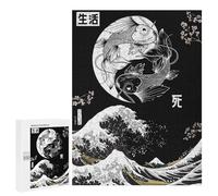 Puzzle Per Adulti 500 PCS Yin Yang Koi Fish Big Wave Puzzle Giocattolo Decorazione Da Parete Ma Divertente E Umoristico Interazione Genitore-figlio 500 PCS