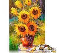 Puzzle per adulti, 500 pezzi, bouquet di girasoli, puzzle per adulti, puzzle per adulti, gioco educativo, giocattolo da 500 pezzi (52 x 38 cm)