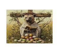 Puzzle per adulti, 500 pezzi, con immagine della fauna selvatica della primavera pasquale, con uova incrociate, in legno, decorazione natalizia per l'intrattenimento domestico