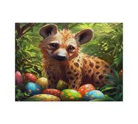 Puzzle per adulti, 500 pezzi, con immagine della fauna selvatica della primavera pasquale, uova di animali selvatici, puzzle stampati in legno, decorazioni paesaggistiche per feste di intrattenimento