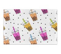 Puzzle per adulti, 500 pezzi, elefante bianco, regali, divertente puzzle duro per adulti, opere d'arte, stampa animale, cartone animato, bolla tea, 50,5 x 37,8 cm