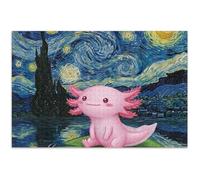 Puzzle per adulti 500 pezzi Game Tech regali divertenti puzzle duro paesaggio arte floreale carino Axolotl notte stellata pittura arte, 50,8 x 37,9 cm