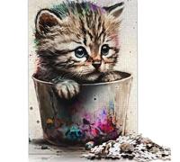 Puzzle per adulti 500 pezzi Gattini di vernice in un secchio Puzzle per adulti Gioco impegnativo 500 pezzi (52x38 cm)