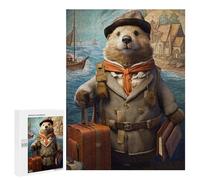Puzzle per adulti, 500 pezzi, guida di viaggio, lontra marina, puzzle per adulti giochi rilassanti, un'opera d'arte regalo di compleanno, regali, 500 pezzi