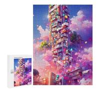 Puzzle per adulti 500 pezzi Neon Skyscraper Dreamscape -2 puzzle per adulti: giochi divertenti e regali divertenti per amici e familiari 500 pezzi