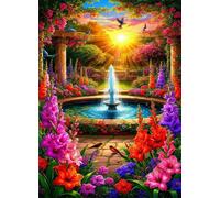 Puzzle per Adulti 500 Pezzi, Paesaggio con fontana da giardino puzzle per adulti Intrattenimento Creativo, Gioco Impegnativo Giocattoli Decorazioni per la Famiglia