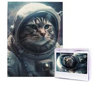 Puzzle per adulti 500 pezzi Puzzle in legno Arte moderna Astronauta gatto nello spazio Puzzle impegnativo Immagine personalizzata Puzzle fotografico personalizzato per regalo Famiglia