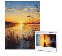 Puzzle per adulti, 500 pezzi, puzzle in legno, arte moderna, canne del fiume, puzzle impegnativo con immagini personalizzate, puzzle fotografico personalizzato per regalo famiglia