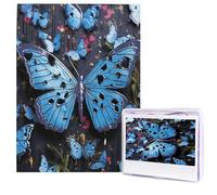 Puzzle per adulti 500 pezzi Puzzle in legno arte moderna farfalla blu puzzle sfidanti puzzle immagine personalizzata Puzzle foto personalizzato per regalo famiglia