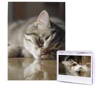 Puzzle per adulti 500 pezzi Puzzle in legno arte moderna gatto addormentato puzzle impegnativo puzzle immagine personalizzata Puzzle foto personalizzato per regalo famiglia