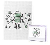 Puzzle per adulti 500 pezzi Puzzle in legno arte moderna linea robot impegnativo puzzle immagine personalizzata Puzzle foto personalizzato per regalo famiglia