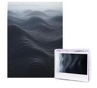 Puzzle per adulti 500 pezzi Puzzle in legno arte moderna onde nere profonde puzzle impegnativi puzzle immagine personalizzata Puzzle fotografico personalizzato per regalo famiglia