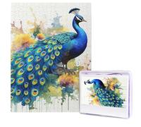 Puzzle per adulti 500 pezzi Puzzle in legno arte moderna Pavone Pittura ad acquerello Puzzle sfidanti Puzzle con immagini personalizzate Puzzle fotografico personalizzato per regalo Famiglia
