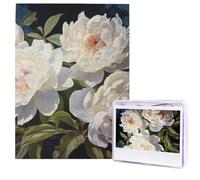 Puzzle per adulti 500 pezzi Puzzle in legno arte moderna Peonia bianca Puzzle sfidanti Puzzle con immagine personalizzata Puzzle fotografico personalizzato per regalo famiglia