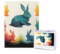 Puzzle per adulti 500 pezzi Puzzle in legno Arte moderna Puzzle arcobaleno Coniglio impegnativo Puzzle immagine personalizzata Puzzle personalizzato Foto Puzzle personalizzato per regalo Famiglia