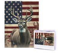 Puzzle per adulti 500 pezzi Puzzle in legno arte moderna Puzzle bandiera americana cervo puzzle impegnativo immagine personalizzata Puzzle foto personalizzato per regalo famiglia