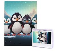 Puzzle per adulti 500 pezzi Puzzle in legno arte moderna Puzzle cinque simpatici pinguini impegnativi puzzle immagine personalizzata Puzzle foto personalizzato per regalo famiglia