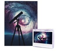 Puzzle per adulti 500 pezzi Puzzle in legno Arte moderna Puzzle spazio galassia con telescopio Puzzle impegnativi Puzzle con immagine personalizzata Puzzle fotografico personalizzato per regalo
