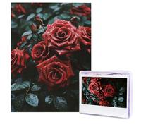 Puzzle per adulti 500 pezzi Puzzle in legno arte moderna Rosa rossa e nera Puzzle sfidanti Puzzle con immagine personalizzata Puzzle fotografico personalizzato per regalo famiglia