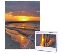 Puzzle per adulti, 500 pezzi, puzzle in legno, arte moderna, tramonto a luna di miele Island State Park Puzzle impegnativi Puzzle con immagini personalizzate Puzzle fotografico personalizzato per