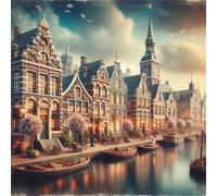 Puzzle Per Adulti 500 pezzi, puzzle per adulti Intrattenimento Creativo, puzzles 500 Pezzi per adulto Gioco impegnativo Puzzles(Paesaggio di Amsterdam)