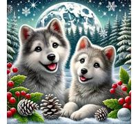 Puzzle Per Adulti 500 pezzi, puzzle per adulti Intrattenimento Creativo, puzzles 500 Pezzi per adulto Gioco impegnativo Puzzles(Cani nel paesaggio innevato)