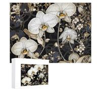 Puzzle per adulti, 500 pezzi, puzzle personalizzati in legno con orchidee disegnate a mano, puzzle impegnativo per famiglia, matrimonio, Natale, compleanno, decorazione artistica da parete, 38 x 52 cm