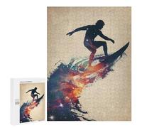 Puzzle per adulti 500 puzzle surf Galaxy Silhouette puzzle per adulti gioco di pensiero analisi e logica interazione genitore-figlio 500 pezzi