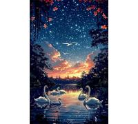 Puzzle per Adulti 520 Pezzi Cigno Nel Cielo Stellato Puzzle Difficile, Sviluppa Capacità di Osservazione, Logica e Manualità Puzzle 520 Pezzi 52x38 cm