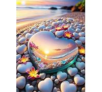 Puzzle per Adulti,52x38 cm,700 pezzi puzzle per adulti,Regalo DIY Puzzles,Collezione Educativo Classico Creativo puzzles Pietre a forma di cuore sulla spiaggia