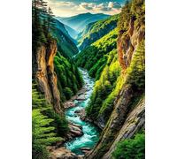 Puzzle per Adulti 60 Pezzi, Fiume Green Canyon puzzle per adulti Intrattenimento Creativo, Gioco Impegnativo Giocattoli Decorazioni per la Famiglia