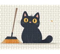 Puzzle per Adulti 6000, Pulire Il Gatto Nero, Classico Puzzles LDYQS6-501 | Sfida Impossibile, Divertente Stimolante Puzzles per La Famiglia, Decorativo Murale Unica, Regalo per Amanti dei Puzzle