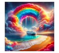 Puzzle Per Adulti 70 pezzi, puzzle per adulti Intrattenimento Creativo, puzzles 70 Pezzi per adulto Gioco impegnativo Puzzles(Nave da crociera Rainbow Cloud)
