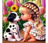 Puzzle Per Adulti 70 pezzi, puzzle per adulti Intrattenimento Creativo, puzzles 70 Pezzi per adulto Gioco impegnativo Puzzles(Ragazza cagnolina da giardino)