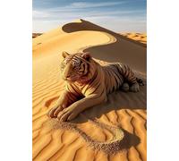 Puzzle per Adulti 70 Pezzi Tigre Nel Deserto Puzzle Piacevole Sfida Mantiene la Concentrazione, Essere Adatto Sia ai Principianti Che ai Rompicapo Esperti 20 x 15 cm