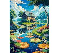 Puzzle per Adulti 700 Pezzi, impossibile puzzle 700 pezzi Cottage del laghetto estivo, DIY Puzzles Colorato, Idea Regalo per Lei o Lui, Divertimento puzzles Adulti