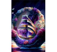 Puzzle per Adulti,75x50 cm,1000 pezzi puzzle per adulti bambini, Regalo Puzzles, Collezione Educativo Creativo puzzles Barca a vela Purple Rose
