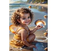 Puzzle per Adulti,87x57 cm,1500 pezzi puzzle per adulti bambini, Regalo Puzzles, Collezione Educativo Creativo puzzles Conchiglie da ragazza sulla spiaggia