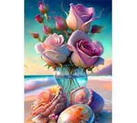 Puzzle per Adulti,87x57 cm,1500 pezzi puzzle per adulti bambini, Regalo Puzzles, Collezione Educativo Creativo puzzles Paesaggio di rose sulla spiaggia