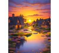 Puzzle per Adulti,87x57 cm,1500 pezzi puzzle per adulti bambini, Regalo Puzzles, Collezione Educativo Creativo puzzles Vista tramonto sulla campagna