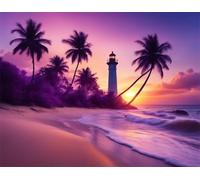 Puzzle per Adulti,87x57 cm,1500 pezzi puzzle per adulti bambini, Regalo Puzzles, Collezione Educativo Creativo puzzles Tramonto sulla spiaggia viola