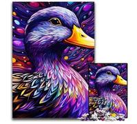 Puzzle per adulti a forma di anatra viola colorata, 1000 pezzi, in cartone, rompicapo per adolescenti, regalo perfetto per le feste, 26X38CM/10,23x14,96 pollici.