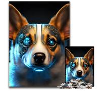 Puzzle per adulti a forma di cane Corgi Cyborg, 1000 pezzi, idea regalo di compleanno, gioco rompicapo impegnativo, 50x75CM/19,68x29,52 pollici