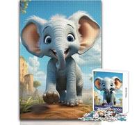 Puzzle per adulti a forma di elefante, 1000 pezzi, divertente gioco di apprendimento e allenamento del cervello, fantastico regalo a sorpresa unico, dimensioni 38x52cm