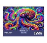 Puzzle per adulti a forma di polpo: gioco educativo di decompressione con colori a vortice di polpo per adulti e adolescenti e decorazioni per la casa 52x38 cm/1000 pezzi